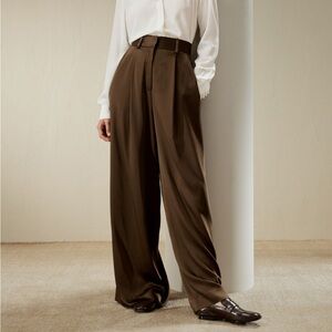 Lilysilk High-Waisted Wide Leg Dense Silk Pants